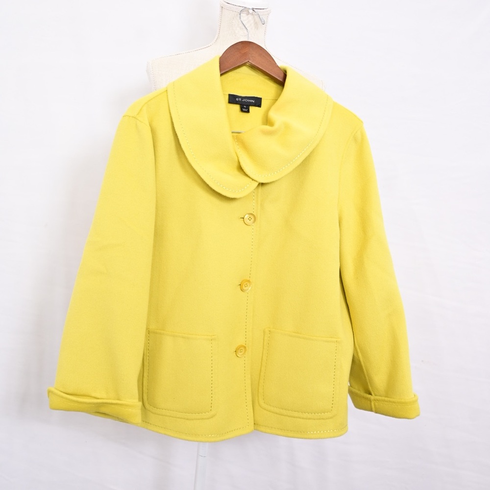 St. John Yellow Button up Pea Coat